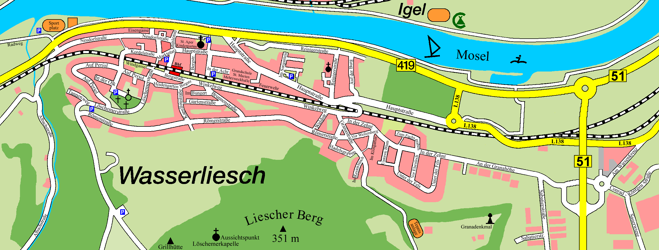 Wasserliesch-Ortsplan-vorlage