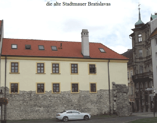 die alte Stadtmauer Bratislavas
