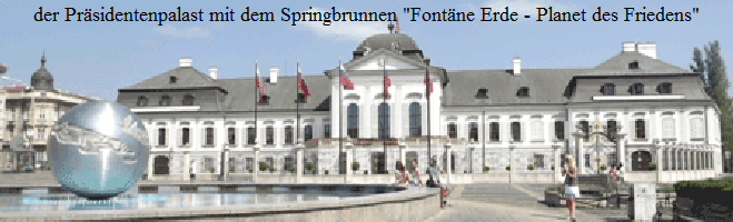 der Prsidentenpalast mit dem Springbrunnen "Fontne Erde - Planet des Friedens"