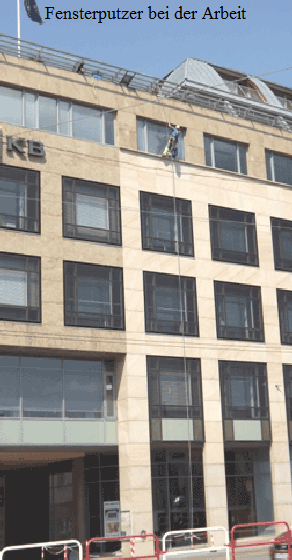 Fensterputzer bei der Arbeit