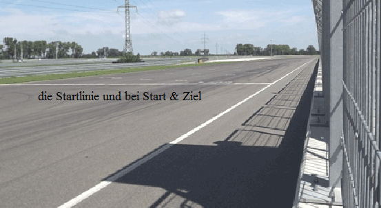 die Startlinie und Ziellinie