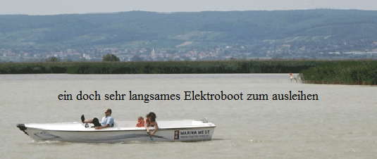 ein doch sehr langsames Elektroboot zum ausleihen