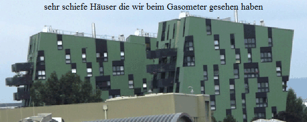 sehr schiefe Huser die wir beim Gasometer gesehen haben