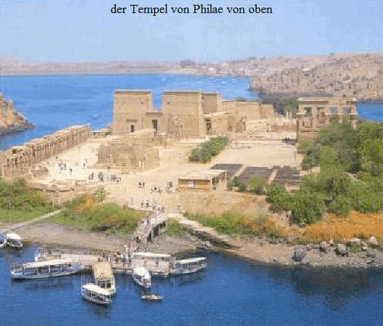 der Tempel von Philae von oben