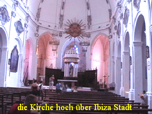 die Kirche hoch ber Ibiza Stadt